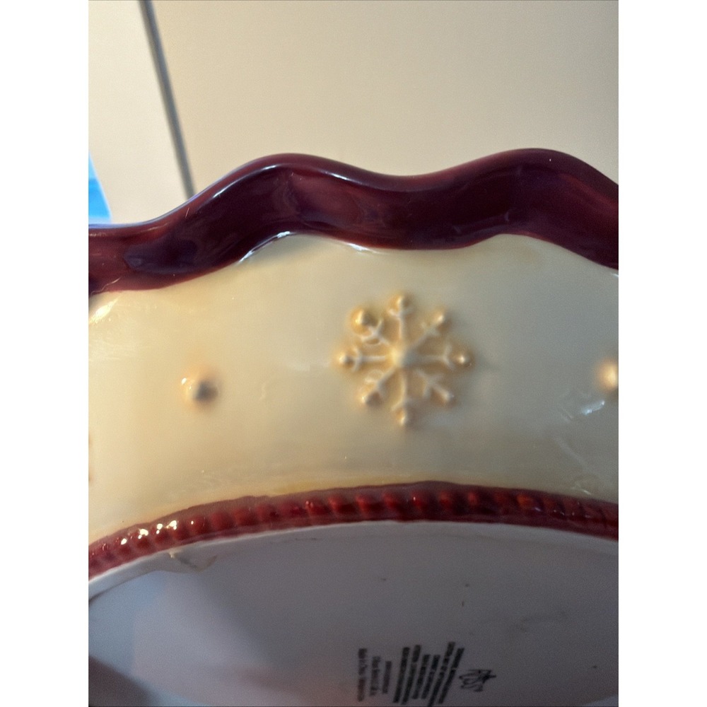 Vtg Russ‎ Berrie Homemade Apple Pie Recipe Pie Plate Snowman - Picture 8 of 9